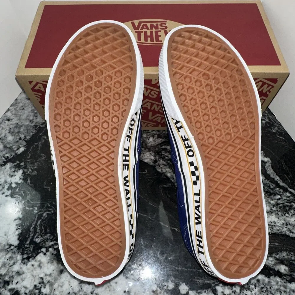NEW Vans Asher OTW Sidewall Blue White Slip On Skate Shoes Size 5.5
